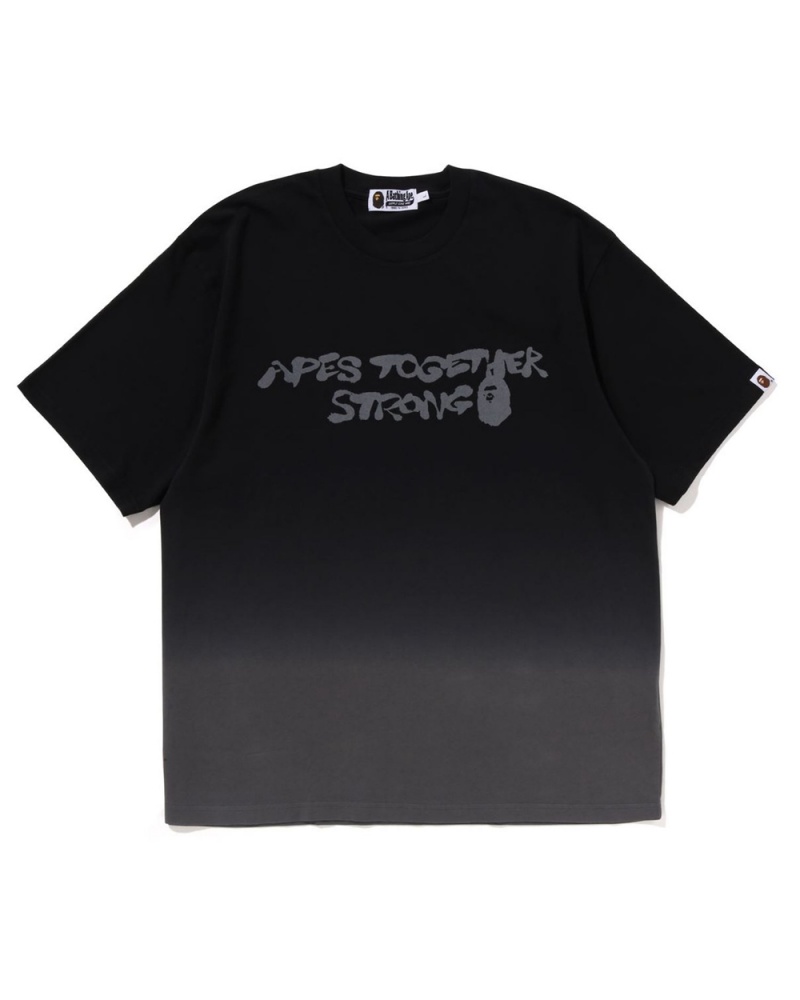 T Shirts Bape Gradation Noir Homme | MWB-85291105